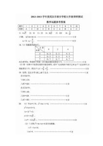 2012-2013學年度武漢市部分學校九年級調研測試數學試卷參考答案