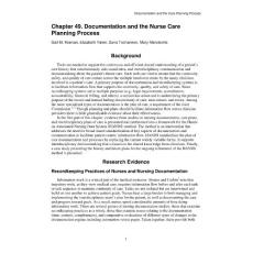 Chapter 49 Documentation and the Nurse Care Planning Process