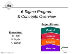 6-Sigma Example - Improve Phase (GE)