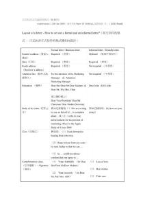 正式和非正式書信的格式