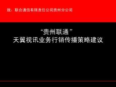 “貴州聯通”天翼視訊業務行銷傳播策略建議