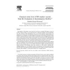 Classical swine fever (CSF) marker vaccine Trial III  Evaluation of discriminatory ELISAs