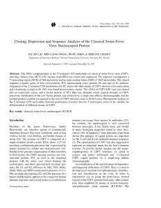 Cloning  Expression and Sequence Analysis of the Classical Swine Fever