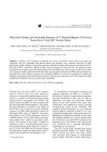 Molecular Cloning and Nucleotide Sequence of 30-Terminal Region of Classical