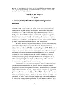 Kerswill 2006 Migration and Language