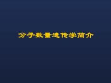 第十五章 分子数量遗传学1 群体与数量遗传学 教学课件