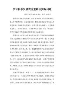 學習科學發展觀注重解決實際問題