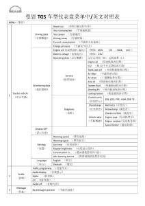 TGS儀表盤菜單中英文對照表（帶多功能方向盤）