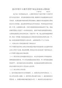 泉州市第十六期中學骨干班主任培訓心得體會