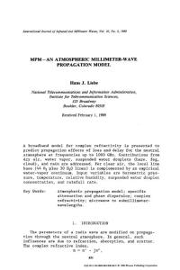 MPM - An atmospheric mm-wave propagation model