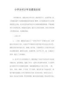 小学乡村少年宫建设总结