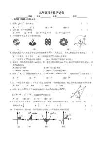 九年级月考数学试卷