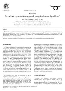 An ordinal optimization approach to optimal control problems