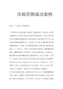 市场营销成功案例--市场定位（DOC 154页）