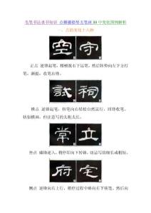 毛笔书法隶书知识 点横撇捺竖五笔画33种变化图例解析