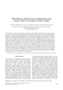 Distribution of dissolved carbohydrates and uronic acids in a tropical estuary