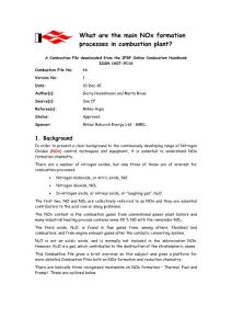 the main NOx formation processes in combustion plant
