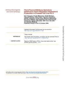 The 6-fluoro-8-methoxy quinolone gatifloxacin down-regulates interleukin-8 production in prostate cell line PC-3.