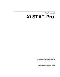 xlstat-PRO - Manual