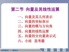 經(jīng)濟數(shù)學(xué)微積分向量及其線性運算