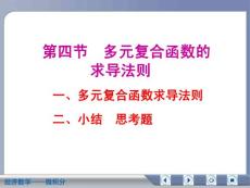 經(jīng)濟數(shù)學微積分多元復合函數(shù)的求導法則