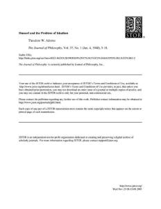 JSTOR Adorno Theodor WHusserl and the Problem of Idealism