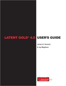 潜在类别分析latent GOLD软件指导手册