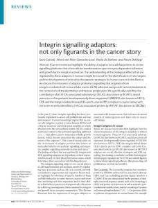 Integrin signalling adaptors not only figurants in the cancer story