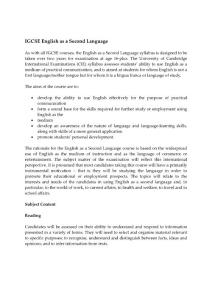 IGCSE English as Second Language