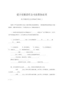 设立有限责任公司出资协议书