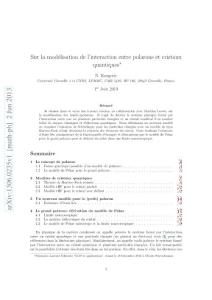 Sur la modélisation de l&acute;interaction entre polarons et cristaux quantiques