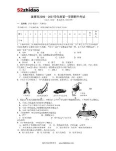 新人教版姜堰市2006－2007學年度第一學期期中考試九年級物理試卷