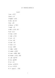 初一英语词汇拼读大赛单词表