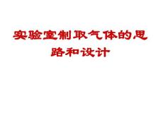 专题复习17：实验室制取气体的思路和设计