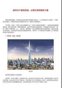 迪拜26個建筑奇跡：從摩天塔到旋轉(zhuǎn)大廈