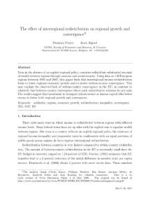 The effect of interregional redistribution on regional growth and convegence 2011