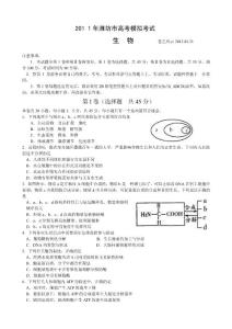 2011年潍坊市高考模拟考试 生物