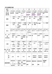 四年級課程計畫