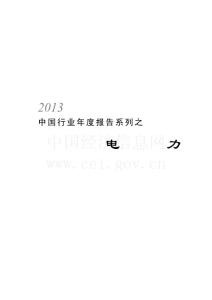 2013年中国行业年度报告系列之电力