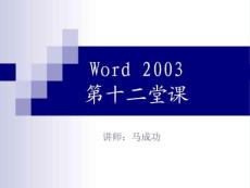 馬成功WORD2003字體的認(rèn)識(shí)