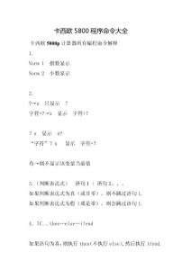 卡西歐5800程序命令大全