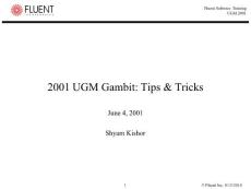 Fluent Gambit 提示和技巧 教程 2001 UGM Gambit Tips & Tricks