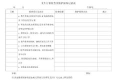 叉車日常檢查及維護保養記錄表