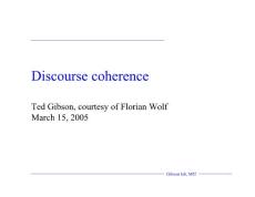 Discourse coherence - MIT - Massachusetts Institute of Technology语篇连贯的麻省理工学院-麻省理工学院