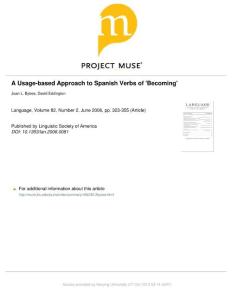 A usage-based approach to Spanish verbs of´becoming´