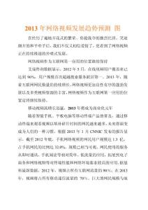 2013年网络视频发展趋势预测 图