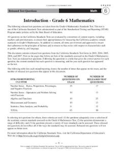 Grade 6 Math Released Test Questions - California Department of ...