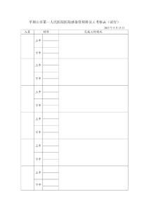 平頂山市第一人民醫(yī)院醫(yī)院感染管理科員工考核表