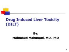 Drug Induced Liver Toxicity (DILT)药物引起的肝毒性（dilt）