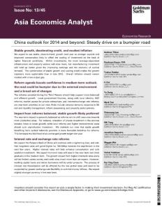 Goldman Sachs Research Report - China outlook for 2014 and beyond-2013-12-06